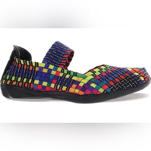 Bernie Mev Women’s Cuddly Mary Jane Flat, Black Multi